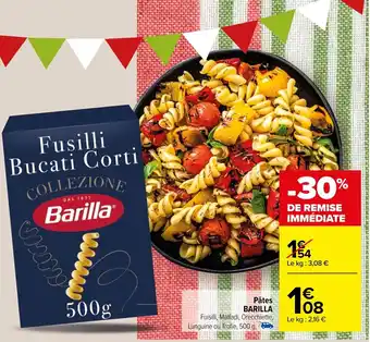 Carrefour Pâtes BARILLA offre