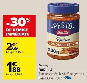 Carrefour Pesto BARILLA offre