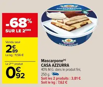 Carrefour Mascarpone(n) CASA AZZURRA offre