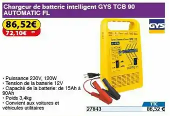 Chargeur de batterie intelligent GYS TCB 90