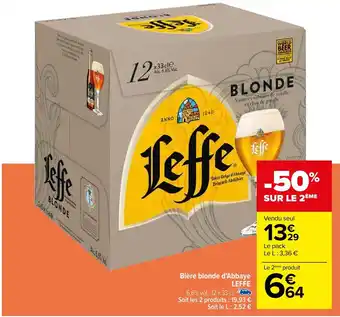 Carrefour Bière blonde d'Abbaye LEFFE offre