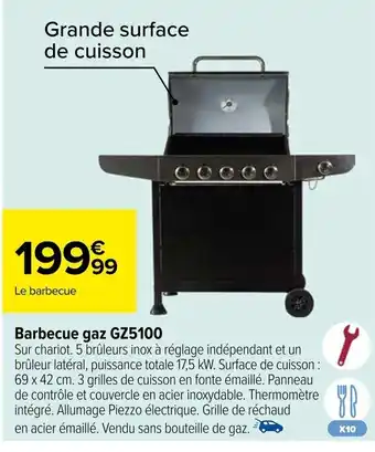 Carrefour Barbecue gaz GZ5100 offre