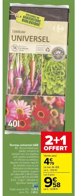 Carrefour Terreau universel UAB 40L. offre