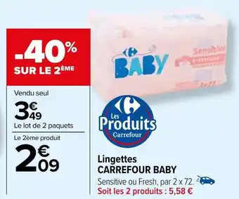 Carrefour Lingettes CARREFOUR BABY offre