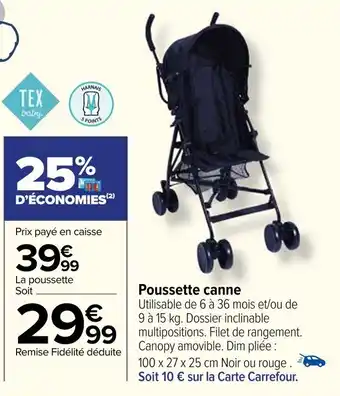 Carrefour Poussette canne offre