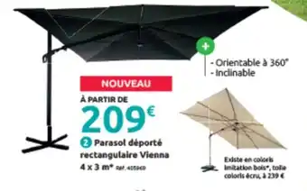 Mr Bricolage Parasol déporté rectangulaire Vienna 4 x 3 m offre