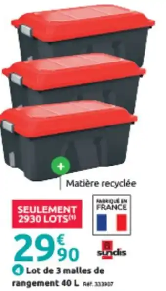 Mr Bricolage Lot de 3 malles de rangement 40 L A&t. 333907 offre