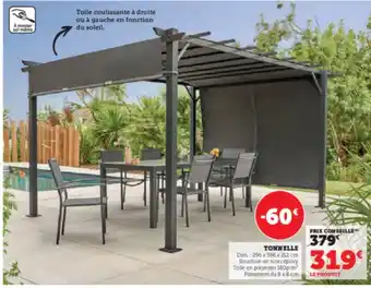 U Express TONNELLE Dim: 296 x 396 x 212 cm Structure en acier époxy Toile en polyester 180g/m² offre