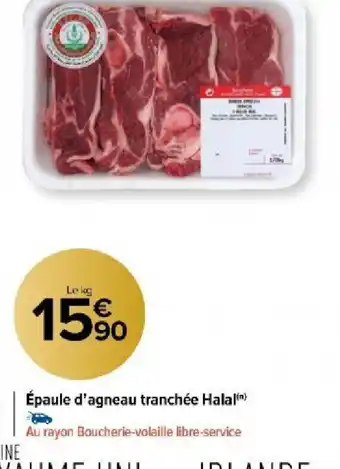 Carrefour Market Épaule d'agneau tranchée Halal offre