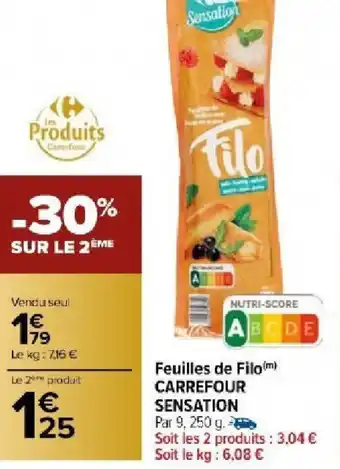 Carrefour Market Feuilles de Filo (m) CARREFOUR SENSATION offre