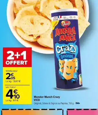 Carrefour Monster Munch Crazy VICO offre