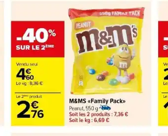 Carrefour M&MS Family Pack Peanut, 550 g offre