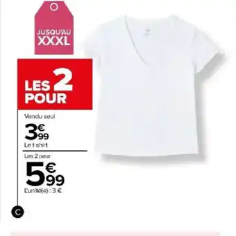 Carrefour T shirt femme offre