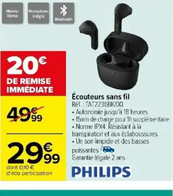 Carrefour Écouteurs sans fil offre