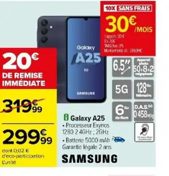 Carrefour Galaxy A25 offre