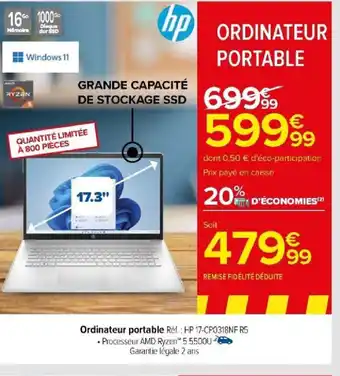 Carrefour Ordinateur portable offre