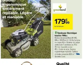 Carrefour Tondeuse thermique tractée 144cc offre