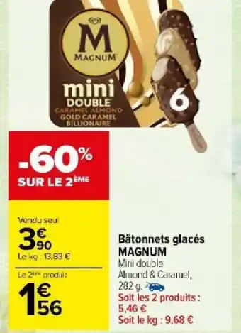 Carrefour Market Bâtonnets glacés MAGNUM offre