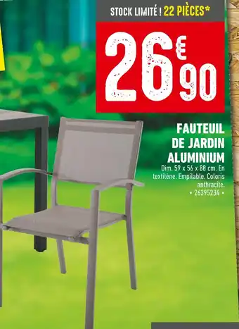 Batkor FAUTEUIL DE JARDIN ALUMINIUM offre