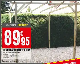 Batkor PERGOLA DROITE 3 X 3 M offre