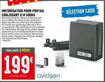 Batkor avidsen MOTORISATION POUR PORTAIL COULISSANT 8 M 500KG offre