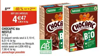Cora x Carrefour NESTLÉ CHOCAPIC bio offre