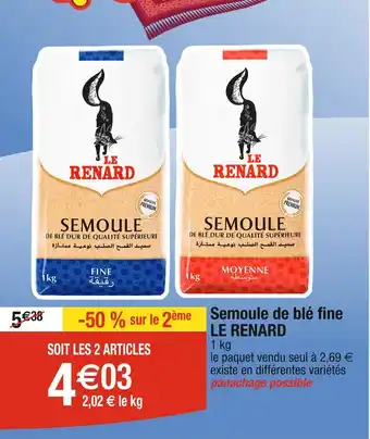 Cora LE RENARD Semoule de blé fine offre