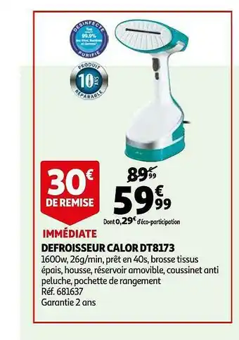 Auchan Defroisseur Calor Dt8173 offre