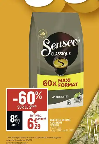 Spar SENSEO DOSETTES DE CAFÉ CLASSIQUE offre