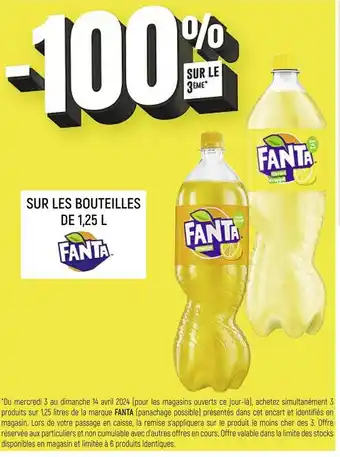 Spar FANTA -100% SUR LE 3ÈME SUR LES BOUTEILLES DE 1,25 L FANTA offre