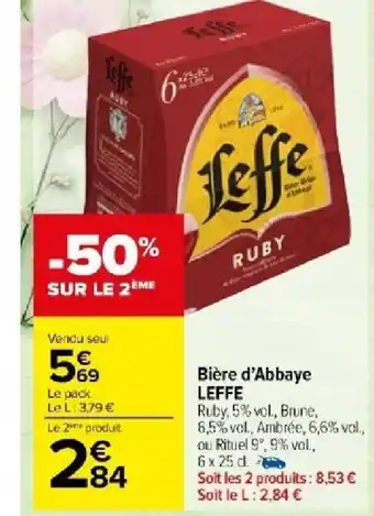 Carrefour Market Bière d'Abbaye LEFFE offre