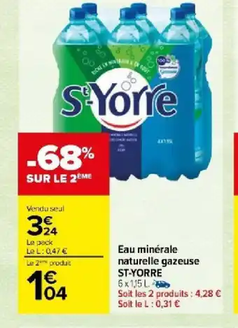 Carrefour Market Eau minérale naturelle gazeuse ST-YORRE offre