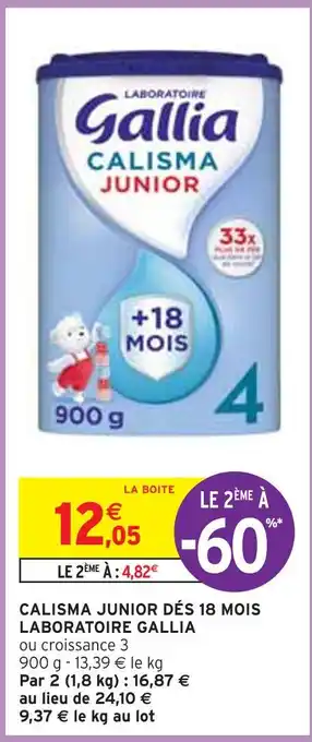 Intermarché LABORATOIRE GALLIA CALISMA JUNIOR DÉS 18 MOIS offre