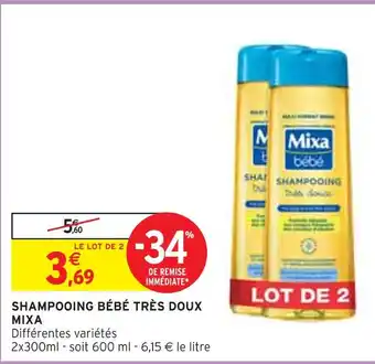 Intermarché MIXA SHAMPOOING BÉBÉ TRÈS DOUX offre