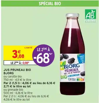 Intermarché BJORG JUS PRUNEAU BIO offre
