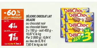 Netto DELACRE DÉLICHOC CHOCOLAT LAIT offre