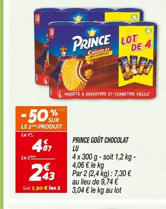 Netto LU PRINCE GOÛT CHOCOLAT offre