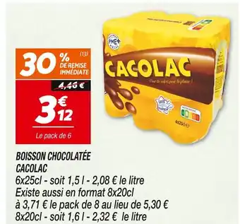 CACOLAC BOISSON CHOCOLATÉE