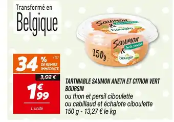 Netto BOURSIN TARTINABLE SAUMON ANETH ET CITRON VERT offre