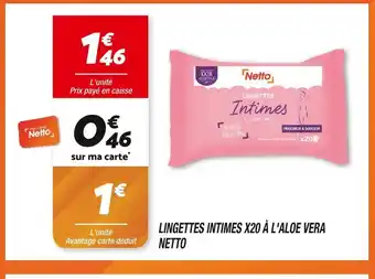 Netto NETTO LINGETTES INTIMES X20 À L'ALOE VERA offre