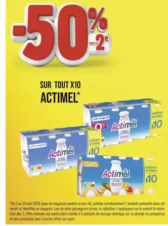 Géant Casino ACTIMEL -50% SUR LE 2e SUR TOUT X10 ACTIMEL offre