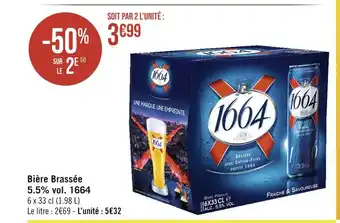 Géant Casino 1664 Bière Brassée 5.5% vol offre