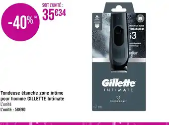 Géant Casino GILLETTE Tondeuse étanche zone intime pour homme Intimate offre