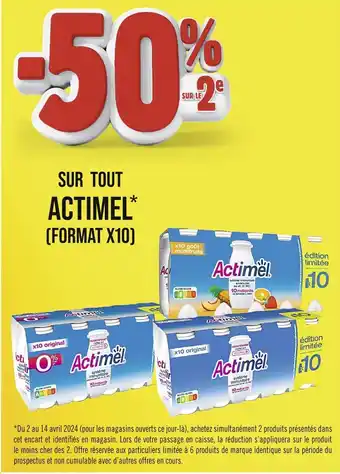 Casino Supermarchés ACTIMEL -50% SUR LE 2e SUR TOUT ACTIMEL offre