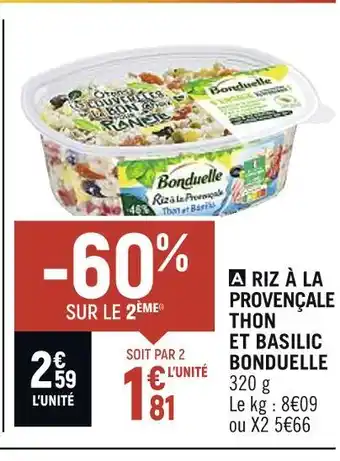 Spar BONDUELLE RIZ À LA PROVENÇALE THON ET BASILIC offre