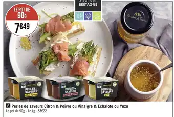 Géant Casino Algaé Perles de saveurs Citron & Poivre ou Vinaigre & Echalote ou Yuzu offre