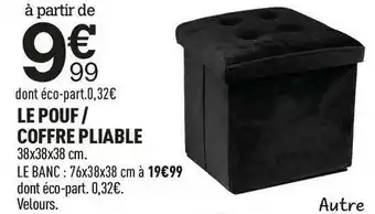 Centrakor Le pouf / coffre pliable offre