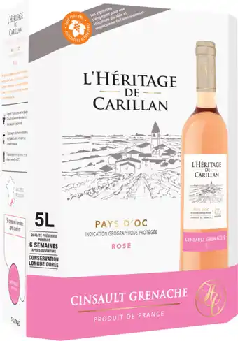Carrefour Market IGP pays d'OC cinsault grenache héritage de carillan offre