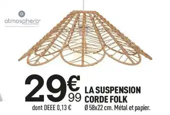 Centrakor La suspension corde folk offre