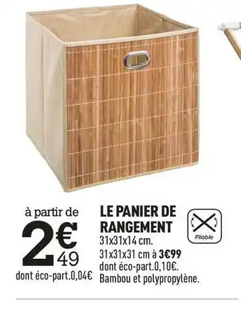 Centrakor Le panier de rangement offre